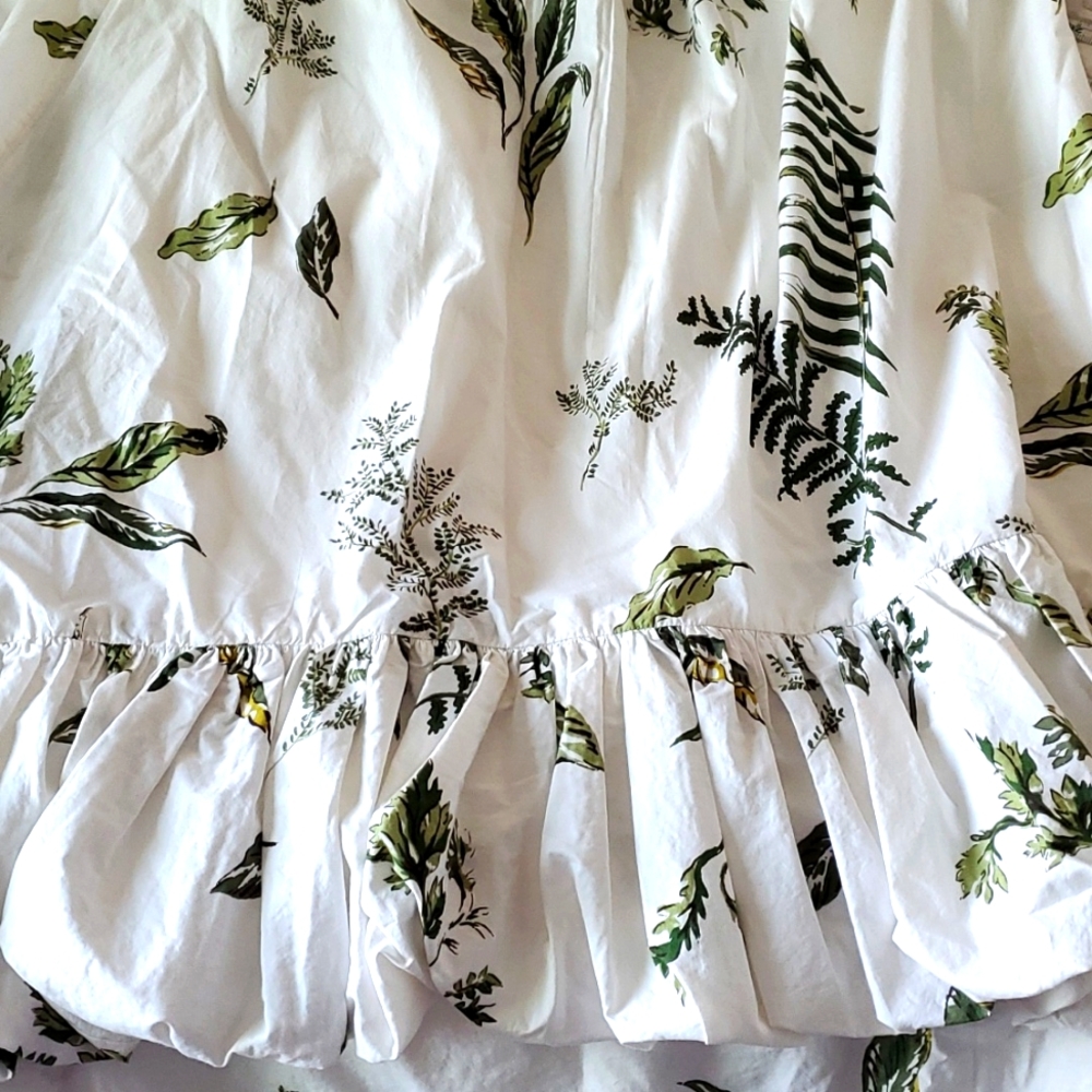 NWT Anthropologie High Low Cotton Bubble skirt leaf print size XL - Picture 7 of 7